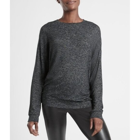Athleta Sweatshirt Womens XL Charcoal Heather Gray Mindful Pullover Yoga Workout - Picture 1 of 8